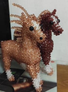 【手工串珠成品】马到成功摇摇马独角兽可爱马摆件挂件