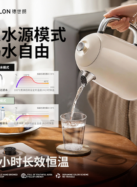 德世朗电热水壶家用大容量煮水壶保温一体式恒温316不锈钢烧水壶