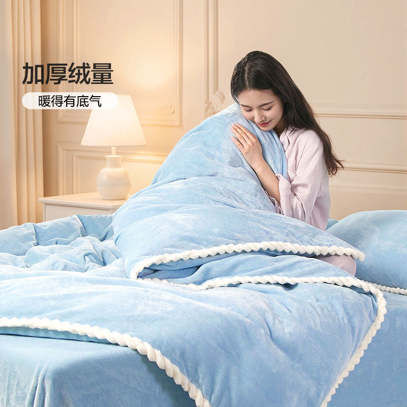 富安娜家纺法兰绒磨毛四件套网红风牛奶绒床单被套珊瑚绒床上用品,淘宝优惠券,粉丝福利购,淘宝优惠卷