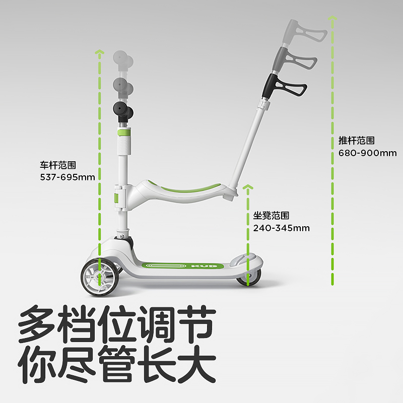 KUB可优比儿童滑板车1一3一6岁滑滑车中大童三合一遛娃神器溜溜车 - 图3