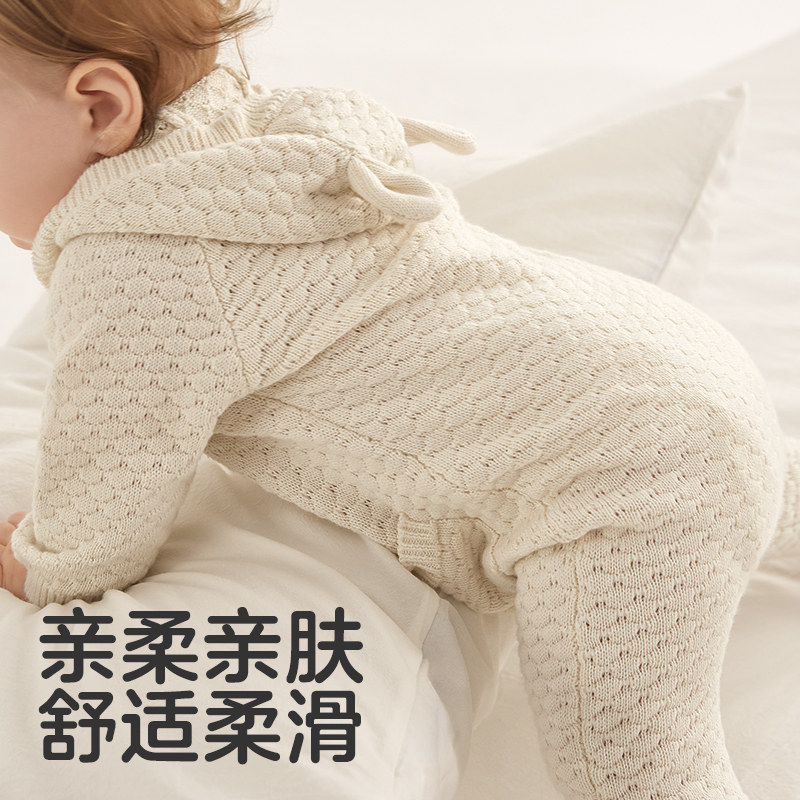 KUB可优比春秋款婴儿爬服初生宝宝连体衣纯棉新生儿全棉哈衣zz熊