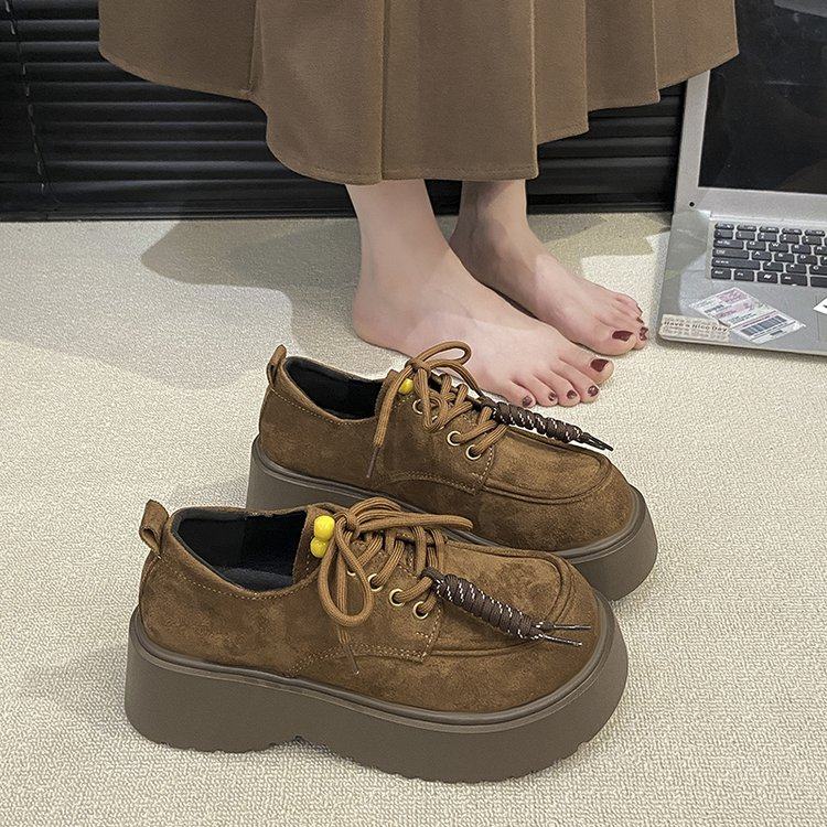 2025春秋季新款不累脚厚底松糕乐福鞋系带学院风复古全包勃肯鞋女,淘宝优惠券,粉丝福利购,淘宝优惠卷