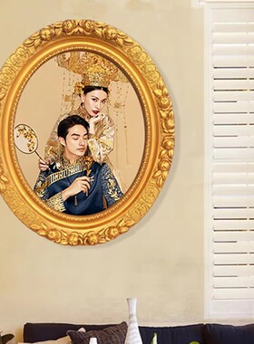 影楼摄影卧式客厅床头欧式复古雕花婚纱照挂墙照片框画框镜框相框