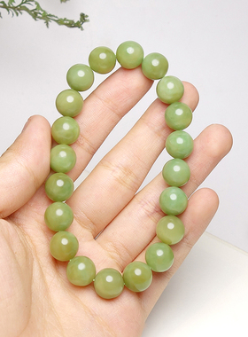 新疆且末黑羊洞和田玉圆珠手串