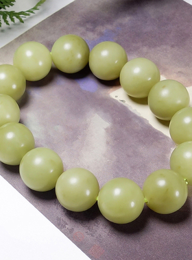 寓意财源滚滚和田黄玉圆珠手串