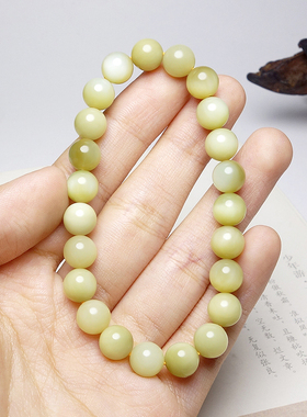 新疆和田玉黑羊洞糖玉猫眼手串