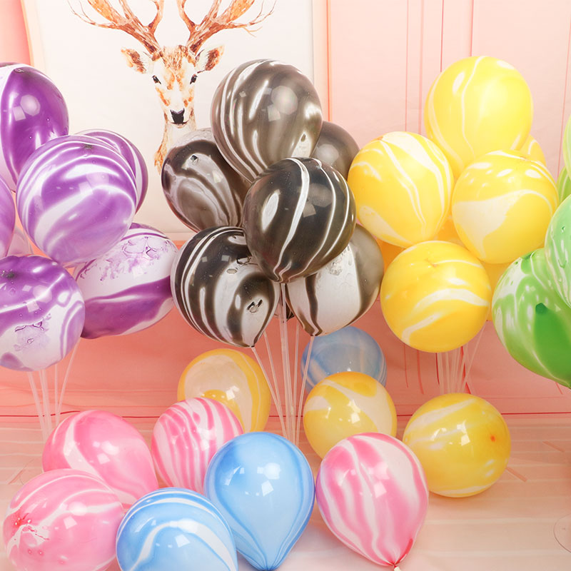 玛瑙彩云云朵气球漂空彩色100个装创意装饰店铺活动店七彩轻汽球