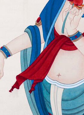张大千敦煌壁画飞天仕女图挂画古代仙女画古风人物新中式装饰画