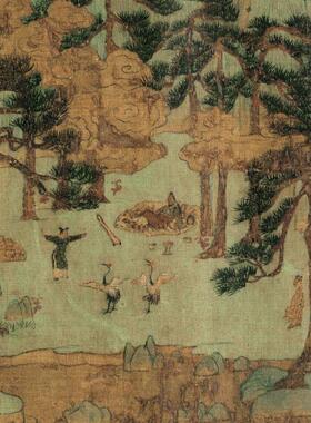 仙山图陈汝言国画青绿山水画新中式客厅装饰画古代挂画古画仿古画