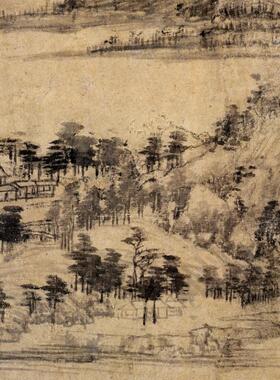 黄公望剩山图富春山居图客厅挂画新中式装饰画背景墙壁画山水画