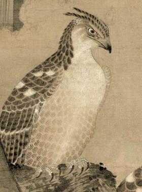 梅花双鹰图鹰画古代花鸟画新中式装饰画走廊过道竖版挂画古画仿古