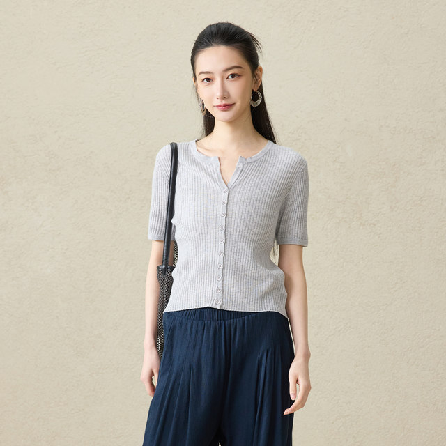 Jiarenyuan knitted sweater ປຸ່ມເຕົ້ານົມດຽວ