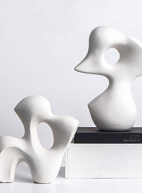 极简意式家居书柜装饰哑光陈设品