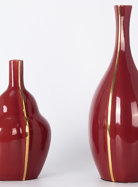 新中式风酒红色书房陶瓷客厅桌面