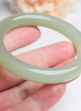 玉见圆条福镯和田玉清雅通透漂亮