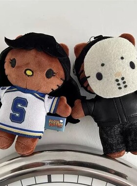 日本TUESUN吊坠黑色皮革Sza嘻哈KItty说唱面具袋吊坠送女生日礼物
