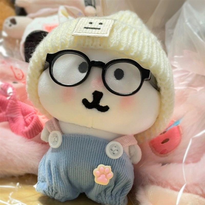 日本正版可爱针织帽子蓝背带裤自嘲熊毛绒玩具娃娃眼镜生日礼物女,淘宝优惠券,粉丝福利购,淘宝优惠卷