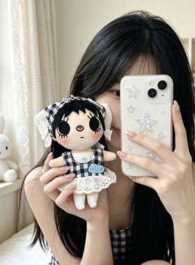 正版小玉yuy黑白草莓格子裙子套装包挂件漫画小人送女生生日礼物