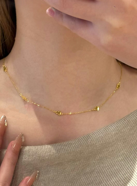 碎冰冰葫芦项链女仿真黄金沙金福禄轻奢高级感锁骨链新中式送女友