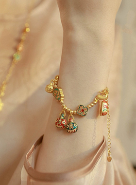 吞金兽烧蓝手饰品国潮