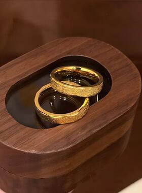 素圈镶钻戒指仿真黄金沙金钉沙指环女满天星久不掉色尾戒金店同款