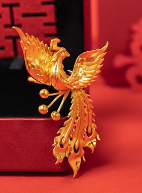 凤凰沙金戒指仿真假黄金订婚三五金拍照婚嫁首饰结婚指环戒子婚礼