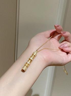 八宝随身金佛沙金吊坠点钻本命佛项链观音菩萨守护黄金色大彤同款