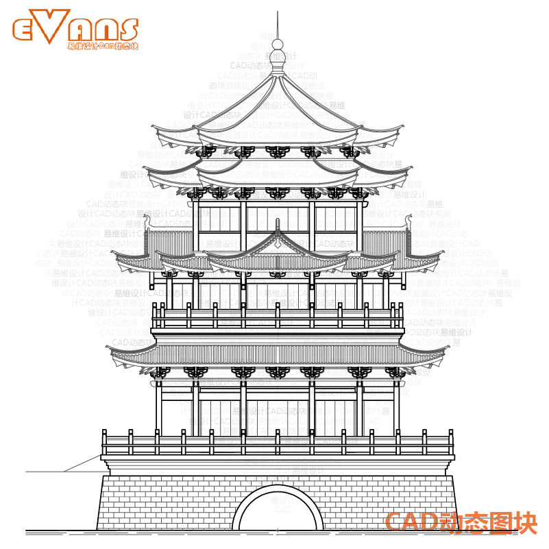 中式古建斗拱榫卯构造CAD动态块 平立面节点大样图设计资料 - 图0