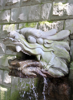 汉白玉景观大理石栏杆喷水龙头