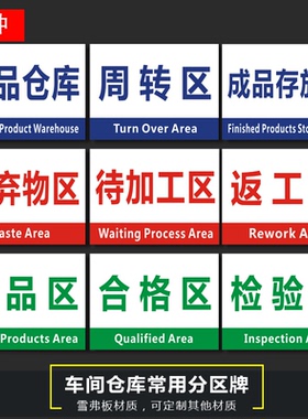 车间半成品标识牌