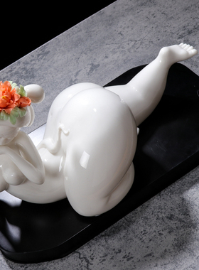 唐朝德化白瓷创意客厅酒柜装饰品