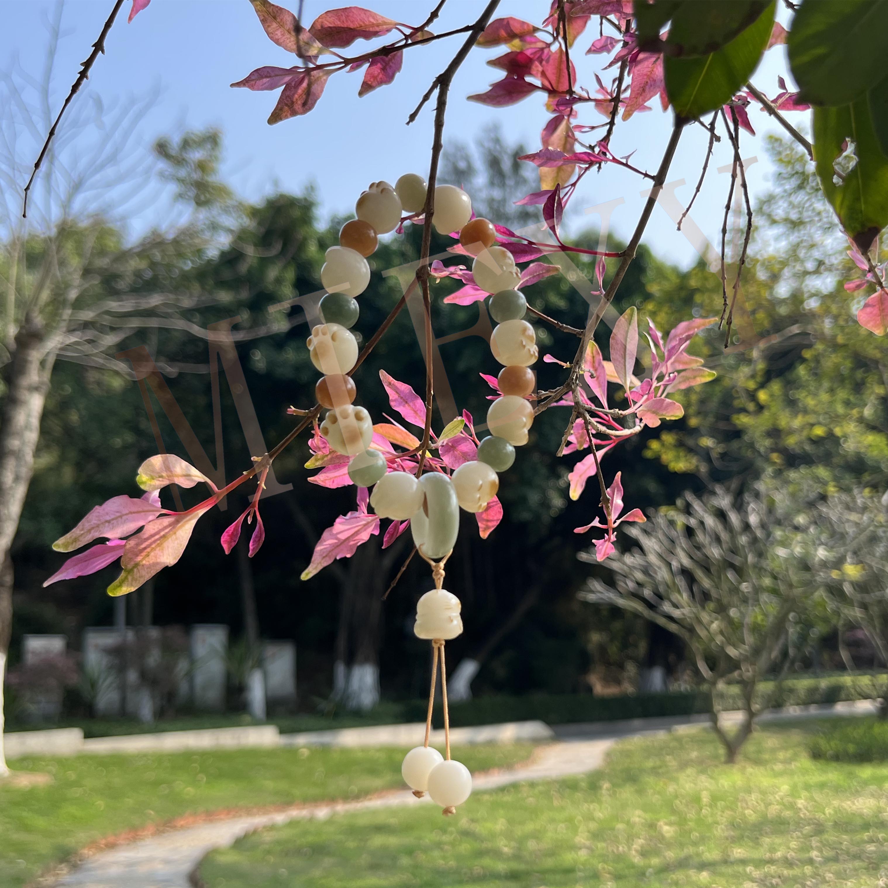 猫爪菩提手串白玉菩提手链手持学生男女文玩绕指柔炭烧 - 图1