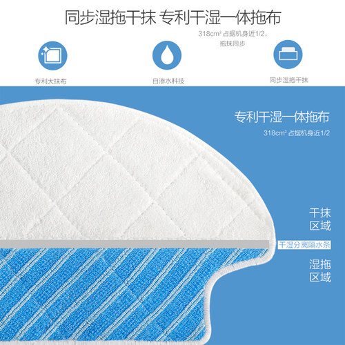 科沃斯扫地机器人地宝DT85朵朵s晶晶DT83配件拖布干湿清洁抹布3块 - 图2