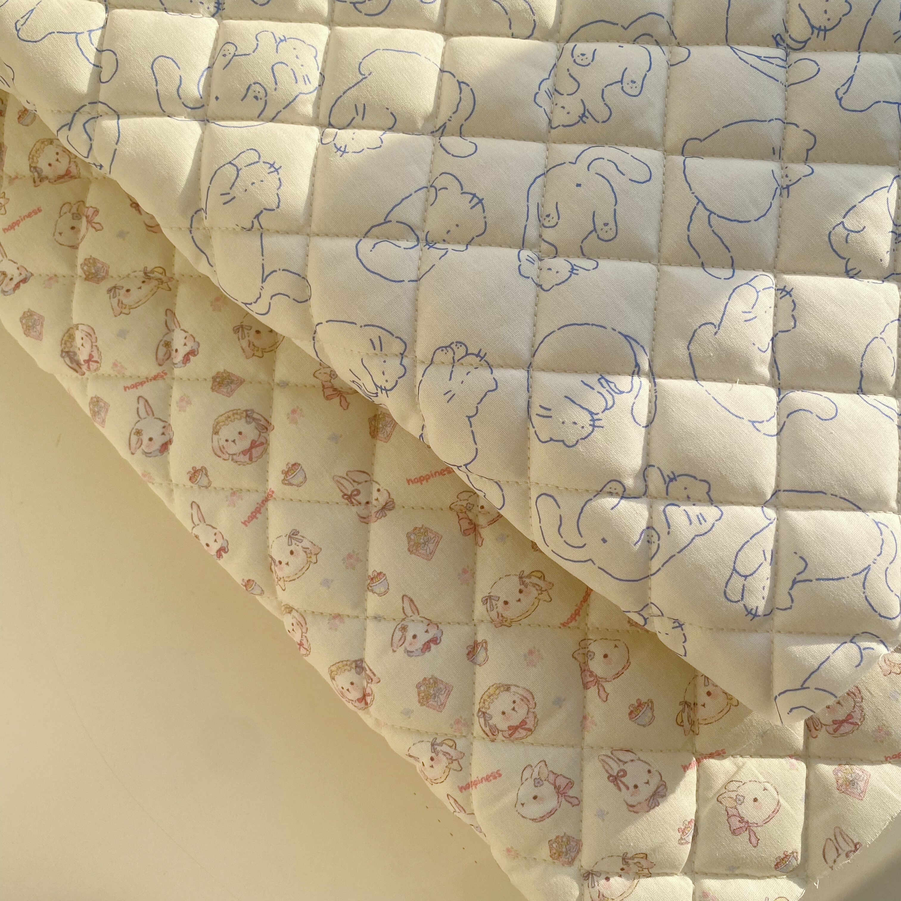 40支表布绗棉夹棉卡通小兔小猫绗棉包包马甲棉衣坐垫手作diy面料,淘宝优惠券,粉丝福利购,淘宝优惠卷