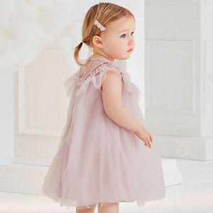 戴维贝拉女童连衣裙夏装宝宝裙子儿童公主裙女孩网纱裙童装衣服