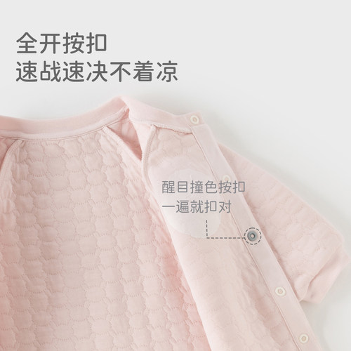 戴维贝拉新生儿A类夹棉爬服2025男宝冬季新款抗菌防螨女宝连体衣 - 图3
