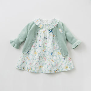 davebella戴维贝拉春装新款女童针织开衫上衣宝宝洋气毛衣外套