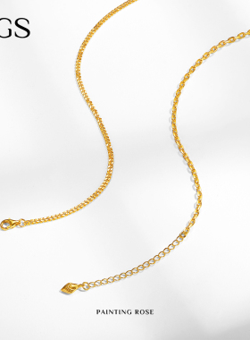 MGS/曼古银油画玫瑰镀金项链