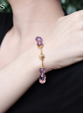 MGS/曼古银紫水晶串珠手链 2025新款轻奢女款轻奢高级感手串圆珠