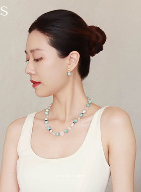 MGS/曼古银灵狐II锁骨链项链 锁骨链高级轻奢感水晶珍珠项链悦己