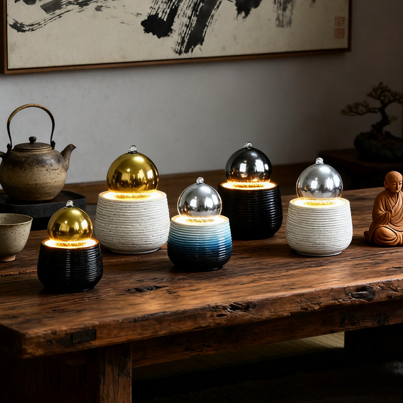 风水轮球客厅办公桌面小型生财装饰品现代简约流水喷泉摆件循环水,淘宝优惠券,粉丝福利购,淘宝优惠卷