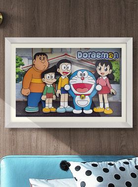哆啦A梦机器猫小叮当现代壁画卡通动漫装饰立体画挂画海报儿童房