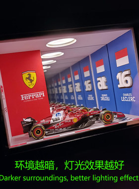 自带比美高F1赛车模型灯光画摆件