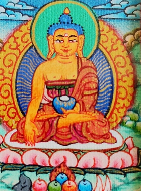 手绘画布随身钛钢民族风小唐卡