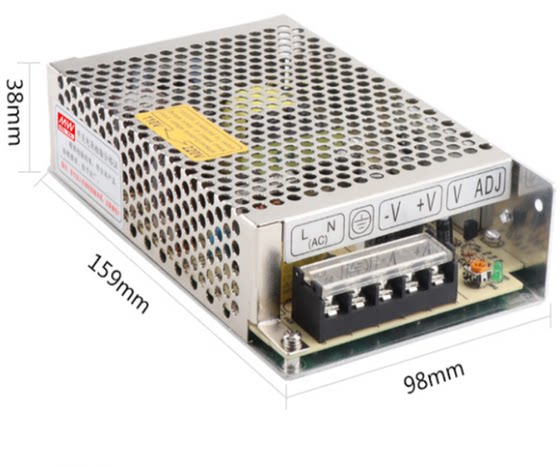 Mingwei switching power supply XS-50-24 two-phase AC AC380V input to DC 24V2.1A transformer 50W