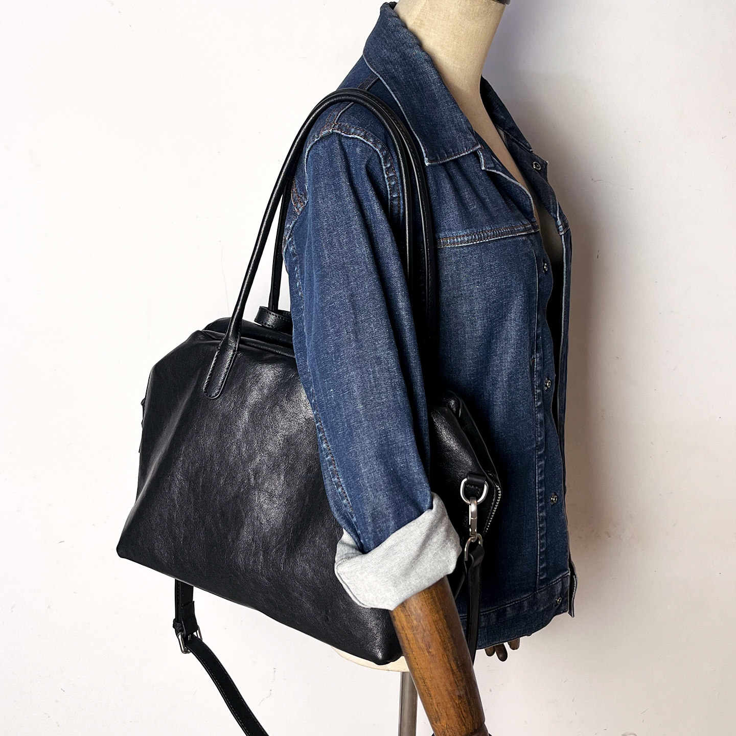 复古植鞣皮真皮女包手提包单肩包保龄球包头层牛皮包包女士腋下包,淘宝优惠券,粉丝福利购,淘宝优惠卷