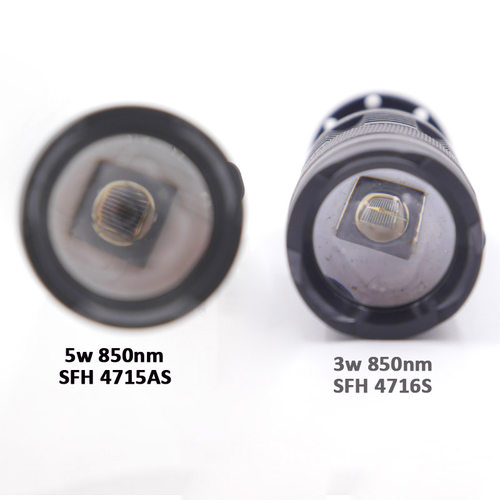 进口灯珠伸缩调焦红外线850/940nm3/5w摄像补光灯18650充电手电筒 - 图1