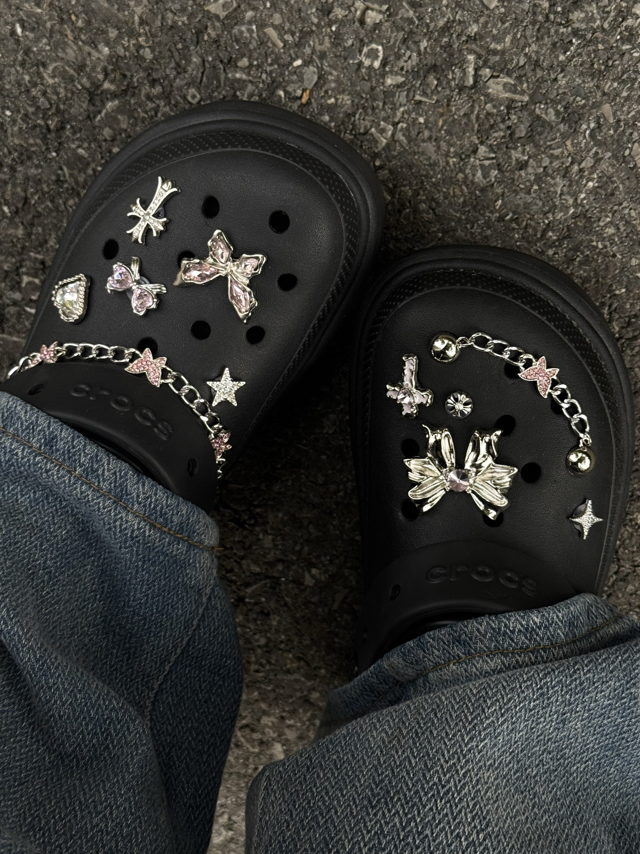 粉蝶梦境洞洞鞋鞋花水钻蝴蝶结合金鞋扣适配crocs卡洛驰链条配件,淘宝优惠券,粉丝福利购,淘宝优惠卷