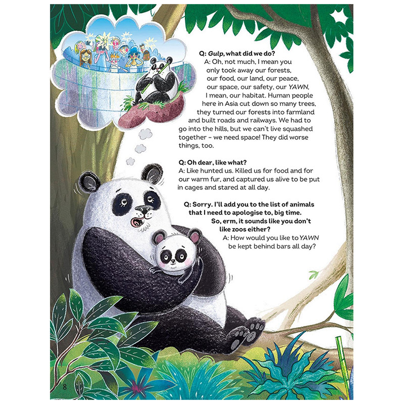 【现货】动物采访：熊猫与其它濒危动物 Interview with a Panda: and Other Endangered Animals Too 原版英文儿童绘本图书书籍,淘宝优惠券,粉丝福利购,淘宝优惠卷