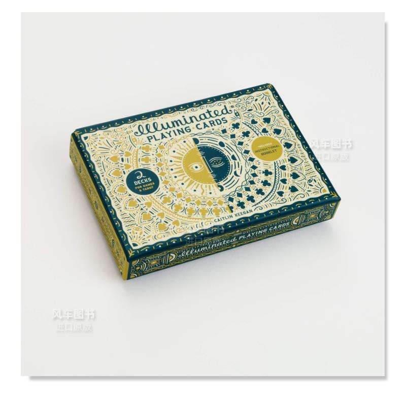 【现货】发光的扑克牌套装：两副牌及游戏规则 Illuminated Playing Card Set : Two Decks with Game Rules文创原版进口Caitlin - 图1